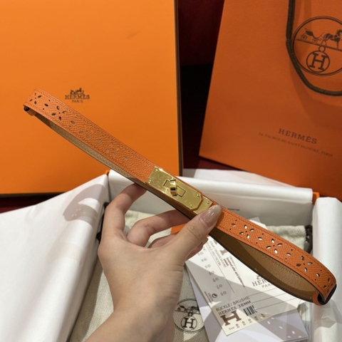 DÂY LƯNG HERMES Calfskin and Gold Buckle