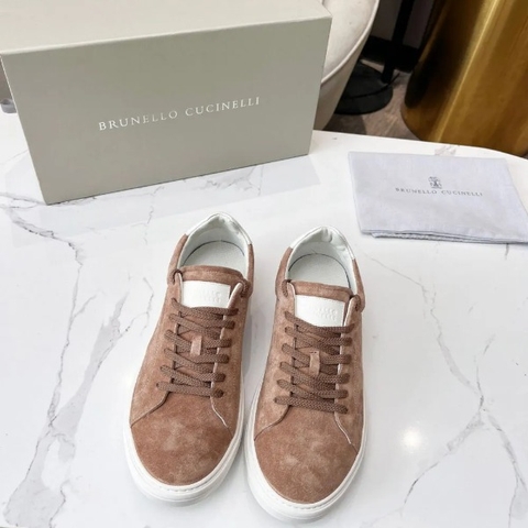 GIÀY BRUNELLO CUCINELLI Suede Brown Sneaker shoes