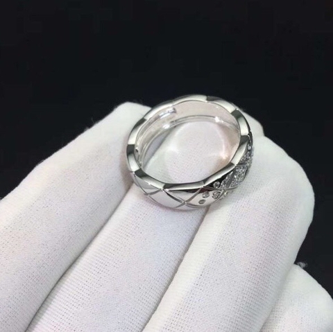 NHẪN COCO CHANEL CRUSH RING DIAMOND WHITE GOLD 18K