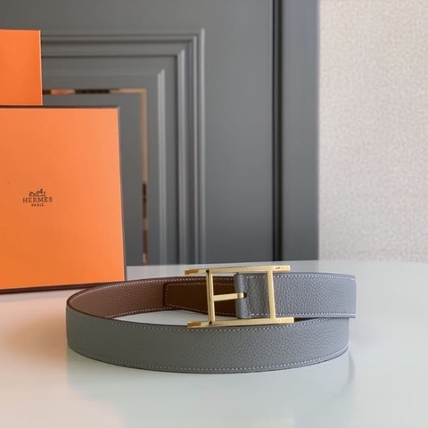 DÂY LƯNG HERMES H Togo leather hai mặt khóa vàng