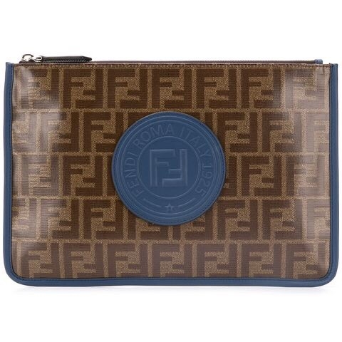 VÍ FENDI ROMA ZIPPED LEATHER POUCH