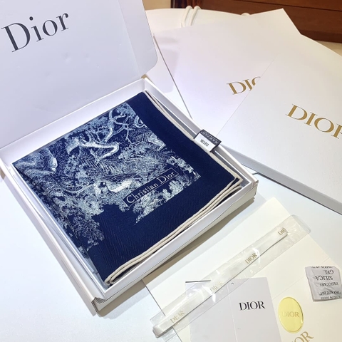 KHĂN CHRISTIAN DIOR Double-sided velvet cashmere scarf