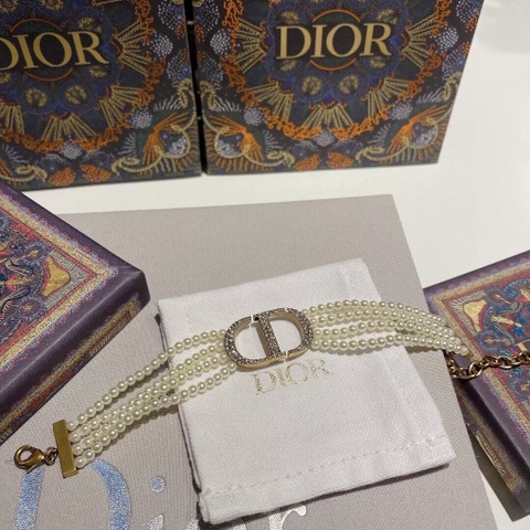 Vòng tay Dior Women CD Navy Bracelet Gold-Finish Metal and Resin Pear