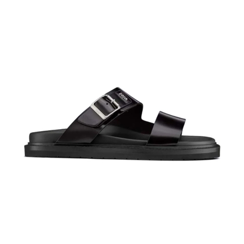 DÉP SANDAL DIOR Aqua Sandal Da bê đen mịn