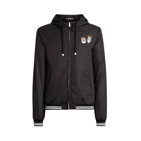 ÁO DG FAMILY NYLON BOMBER JACKET WITH DESIGNER PATCHES