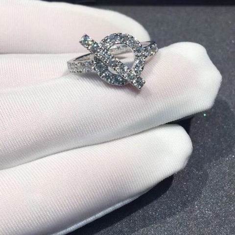 NHẪN HERMES PARIS ECHAPPEE HERMES DIAMOND WHITE GOLD 18K