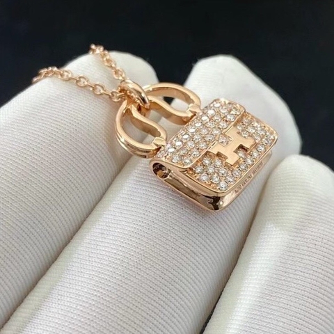 DÂY CHUYỀN HERMES PARIS CONSTANCE AMULETTE ROSE GOLD 18K