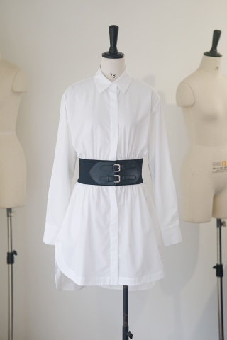 ĐẦM ALAIA WHITE WITH LEATHER BELTS High Classy