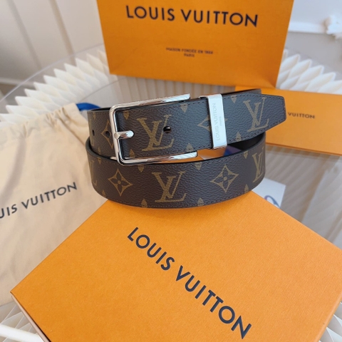 DÂY LƯNG LOUIS VUITTON BROWN MONOGRAM LEATHER Khóa bạc