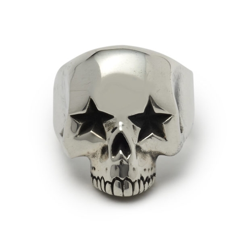 THE Star Eyes Skull Ring silver sterling 925 Italia