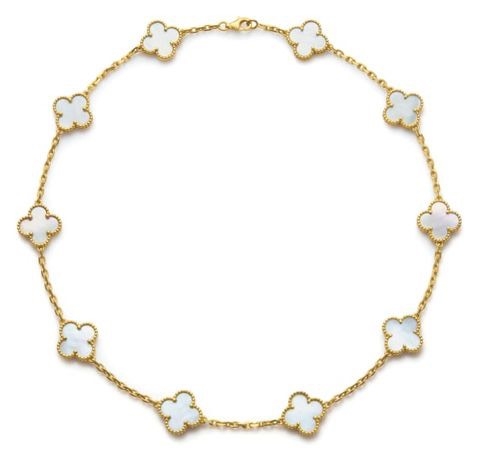 Vòng cổ Van Cleef & Arpels style yellow gold 18K mother of pearl khảm trai