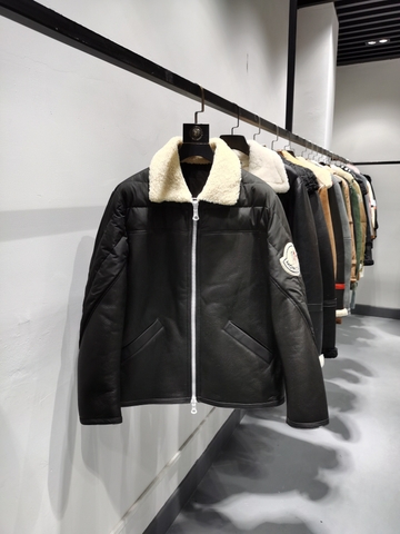ÁO MONCLER LEATHER JACKET LÓT LÔNG