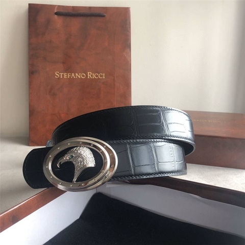 DÂY LƯNG STEFANO RICCI CROCODILE LEATHER DA CÁ SẤU Belt Khóa bạc