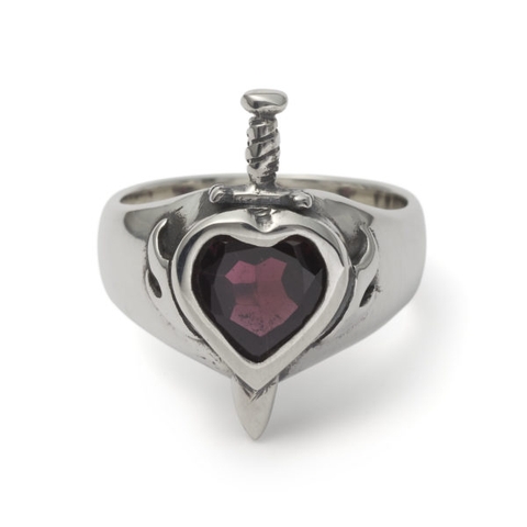 THE Heart & Dagger Ring silver sterling 925 Italia