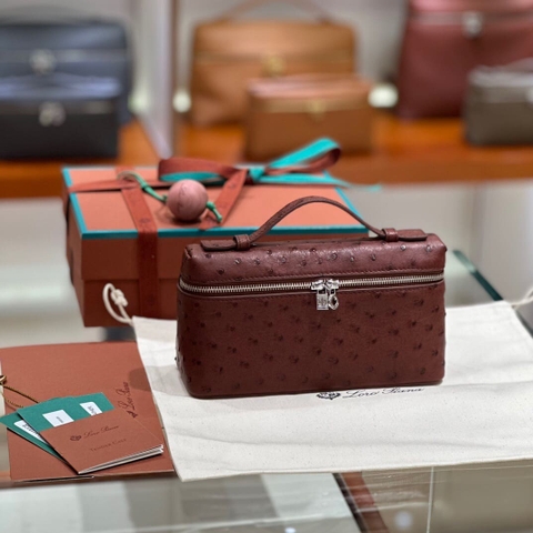 TÚI Loro Piana Women Extra Pocket L27 in Ostrich Leather Bordeaux da đà điểu(Gía Liên Hệ)