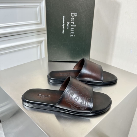 DÉP BERLUTI PATINA LEATHER SLIPPER