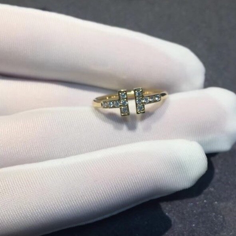 NHẪN TIFFANY & Co WIRE DIAMOND RING YELLOW GOLD 18K