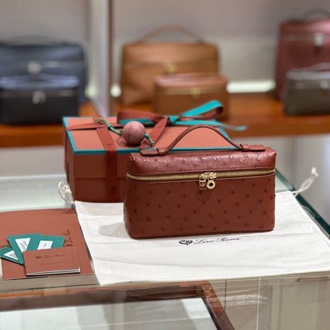 TÚI Loro Piana Women Extra Pocket L27 in Ostrich Leather Red da đà điểu(Gía Liên Hệ)