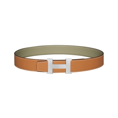 DÂY LƯNG HERMES H Togo leather hai mặt khóa bạc