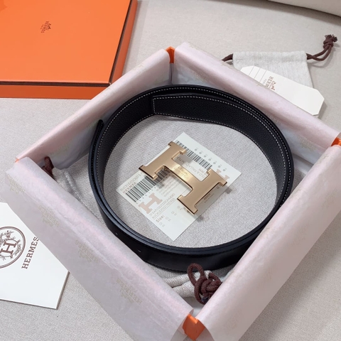 DÂY LƯNG HERMES H Togo leather hai mặt khóa vàng