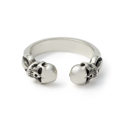 THE Double Headed Skull silver sterling 925 Italia