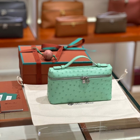 TÚI Loro Piana Women Extra Pocket L27 in Ostrich Leather Tiffany da đà điểu(Gía Liên Hệ)