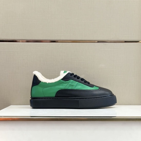 GIÀY HERMES SNEAKER LOW SPORTS CAFLSIN FUR GREEN