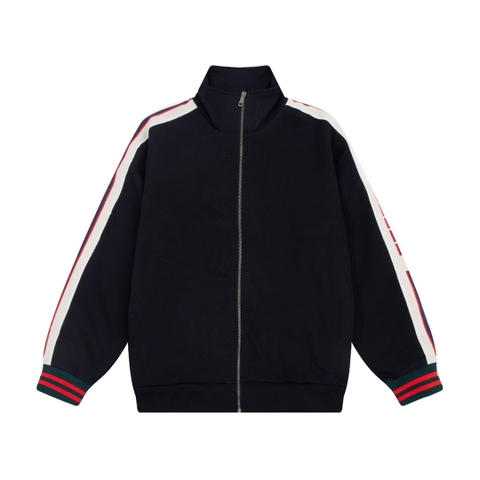 ÁO GUCCI GG Logo Arm Sweater Zip Black