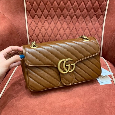 TÚI Gucci Marmont small matelasse shoulder bag brown Top Quality