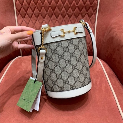 TÚI Gucci Horsebit 1955 small bucket bag white Top Quality