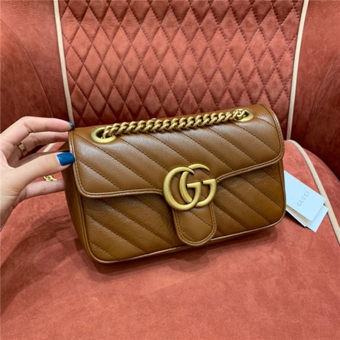 TÚI Gucci Marmont small matelasse shoulder bag brown Top Quality