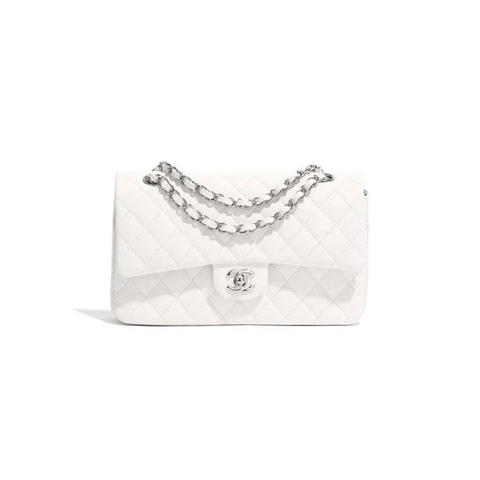TÚI Chanel CF Medium Caviar White SILVER