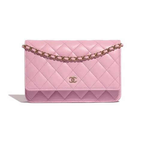 TÚI Chanel Wallet On Chain Lamb Rose WOC