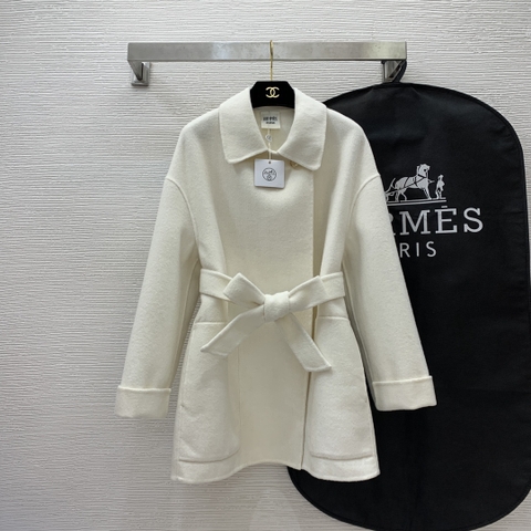 ÁO HERMES CASHMERE WHITE Jacket Top AAA