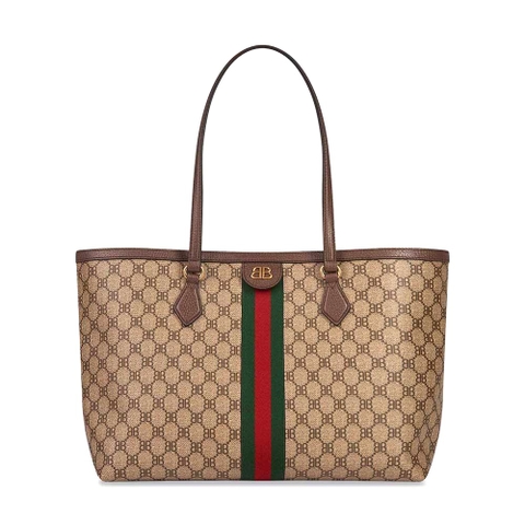 TÚI Balenciaga Hacker Medium Tote Bag in Coated Canvas in Beige