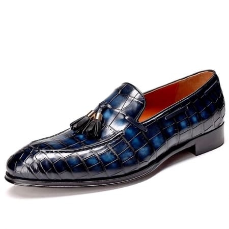 Giày lười Penny Loafers nam da cá sấu được làm thủ công