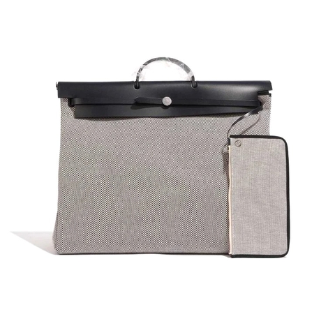 TÚI Hermès Herbag 52 Vache Hunter Toile Black Ecru