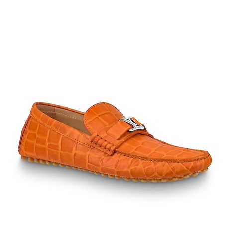 GIÀY LOUIS VUITTON ORANGE CROCODILE LOAFERS
