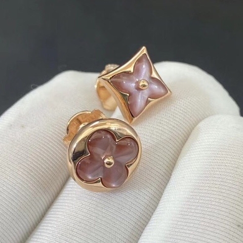 BÔNG TAI LOUIS VUITTON BLOSSOM STAR PINK M.O.P ROSE GOLD 18K