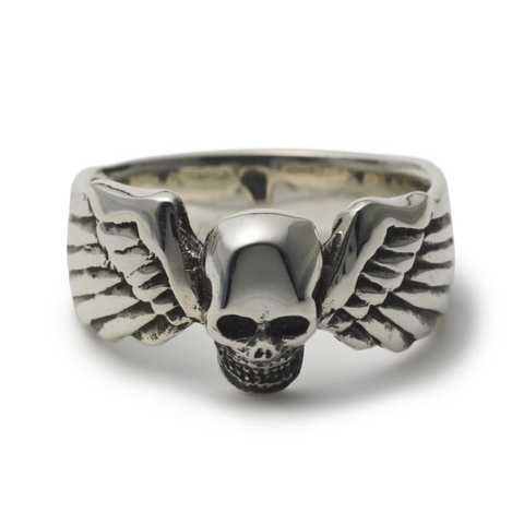 THE Angles wings Skull Ring silver sterling 925 Italia