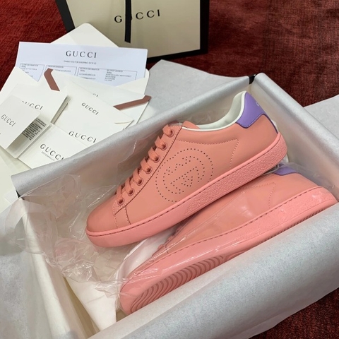 GIÀY GUCCI Leather Ace Sneakers Interlocking GG Blue