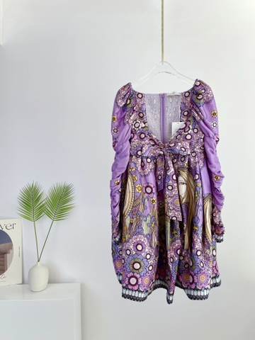 VÁY ZIMMERMANN Vintage Flower Purple Midi Dress High Classy