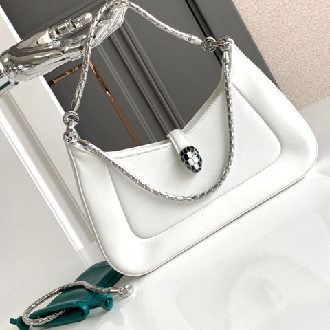 TÚI BVLGARI SERPENTI CALFSKIN WHITE