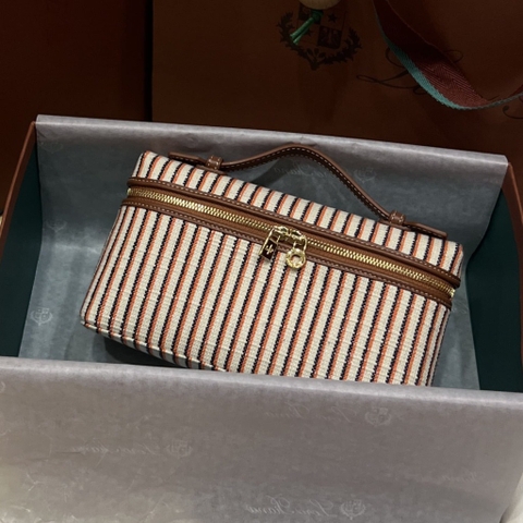 TÚI Loro Piana Women Extra bằng da bê kết hợp vải lanh