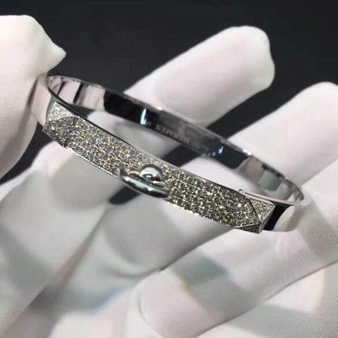 VÒNG TAY HERMES PARIS COLLIER DE CHIEN DIAMOND WHITE GOLD 18K