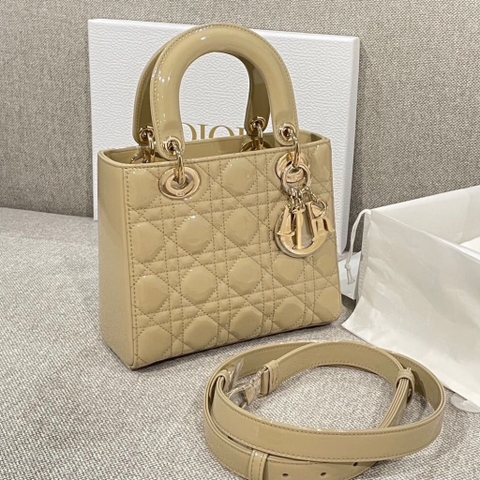 TÚI CHRISTIAN DIOR LADY DIOR Cannage Calfskin Gloss Yellow