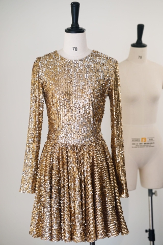VÁY DOLCE & GABBANA ROUND NECK SEQUIN PARTY MID DRESS High Classy