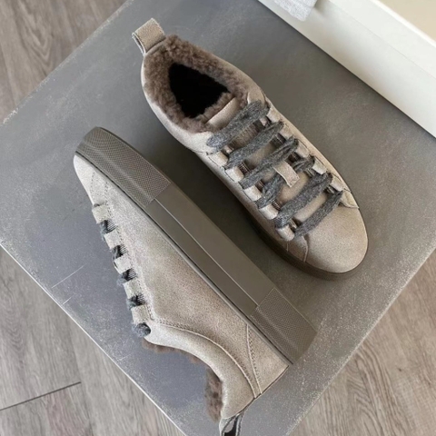 GIÀY BRUNELLO CUCINELLI SNEAKERS LOW TOP SHOES AAA DA LỘN LÓT LÔNG