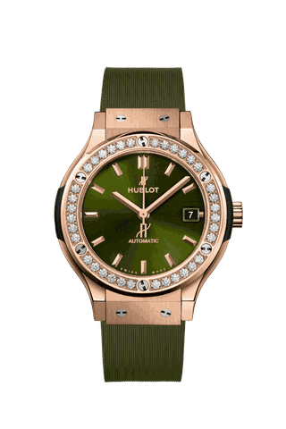 ĐỒNG HỒ HUBLOT CLASSIC FUSION RACING GREEN KING GOLD DIAMONDS 38MM