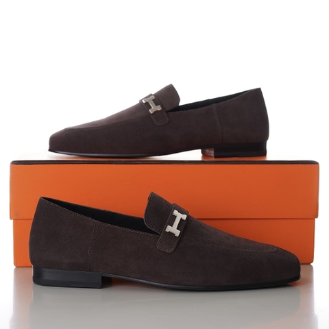 GIÀY HERMES GIOVANNI LOAFER SUEDE BROWN AAA
